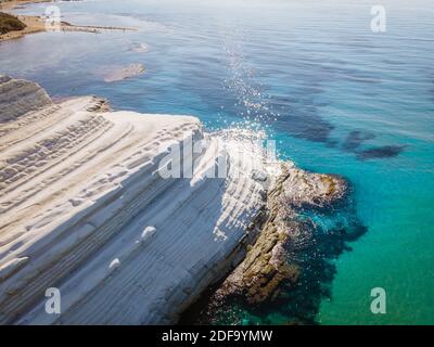 Scala dei Turchi Scala dei Turchi, Sicilia Italia, Scala dei Turchi. Una scogliera rocciosa sulla costa di Realmonte, vicino a Porto Empedocle, Sicilia meridionale, Italia. Europa Foto Stock
