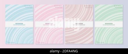 collezione di copertine geometriche minime con colori piatti Illustrazione Vettoriale