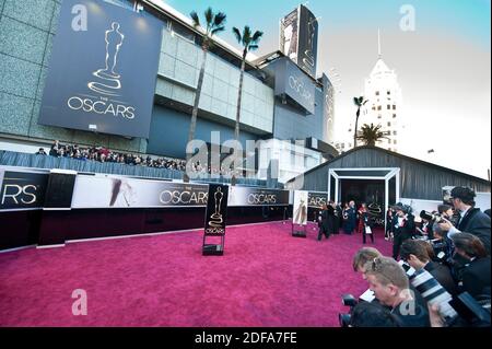 File photo datato 24 febbraio 2013 di una visione generale dell'85° Academy Awards al Dolby Theatre di Los Angeles, California, USA. Sembra che la pandemia del coronavirus potrebbe ritardare gli Oscar del prossimo anno. Secondo Variety, un insider del settore afferma che l'Accademia delle arti e delle scienze del movimento probabilmente posticiperà la cerimonia del 2021 a causa dell'incertezza sulla crisi sanitaria globale. Foto di Lionel Hahn/ABACAPRESS.COM Foto Stock
