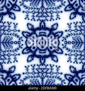 Design classico senza cuciture in ceramica blu e bianca Foto Stock