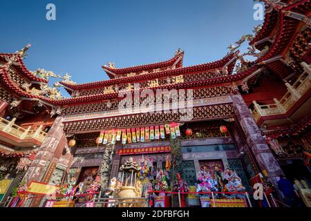 Puli Township, Contea di Nantou, Taiwan - 02 dicembre 2020: Altare cinese, cerimonia sacrificale di dedizione speciale taoista ogni dodici anni a puni. Foto Stock