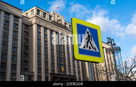 5 febbraio 2020 Mosca, Russia. La costruzione della Duma di Stato della Federazione Russa. Foto Stock