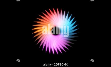 Pattern 3D dinamico astratto di cerchi con bella forma multicolore, rendering 3d Foto Stock