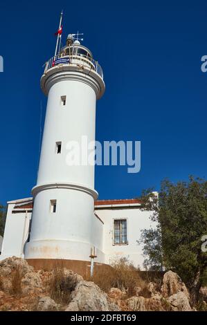 Faro di Gelidonya a capo nel Mar Mediterraneo Via Licia, a piedi in modo Lycian. Percorso Lycan Way. Escursioni in natura. Foto Stock