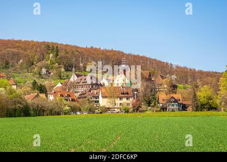 Impressioni sul villaggio e il complesso del palazzo e del monastero di Bebenhausen vicino a Tübingen, Baden-Württemberg, Germania. Foto Stock