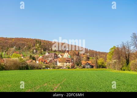 Impressioni sul villaggio e il complesso del palazzo e del monastero di Bebenhausen vicino a Tübingen, Baden-Württemberg, Germania. Foto Stock