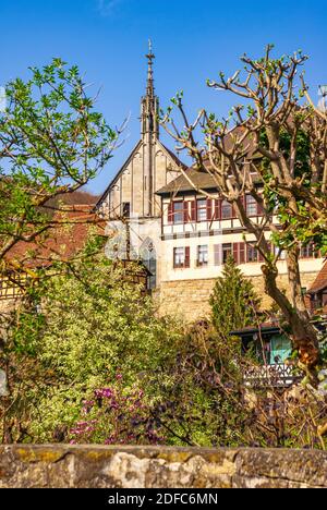 Impressioni sul villaggio e il complesso del palazzo e del monastero di Bebenhausen vicino a Tübingen, Baden-Württemberg, Germania. Foto Stock