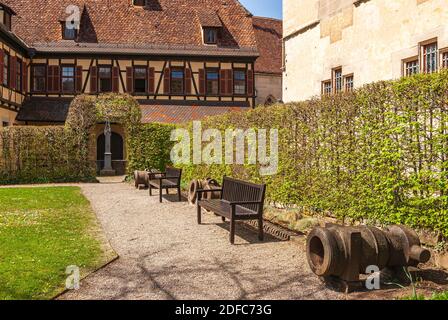 Impressioni sul villaggio e il complesso del palazzo e del monastero di Bebenhausen vicino a Tübingen, Baden-Württemberg, Germania. Foto Stock