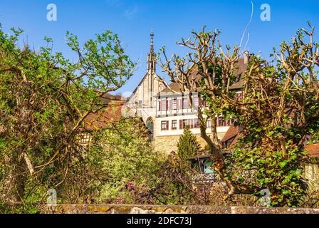 Impressioni sul villaggio e il complesso del palazzo e del monastero di Bebenhausen vicino a Tübingen, Baden-Württemberg, Germania. Foto Stock
