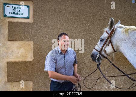 Francia, Gard, Camargue, Generac, il proprietario del ranch Pierre Cuille Foto Stock