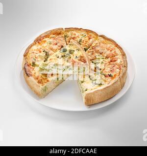 Torta di broccoli di salmone Foto Stock