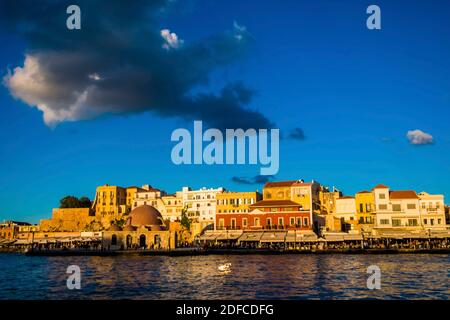 Grecia, Creta, la Canea, antico porto veniziano Foto Stock