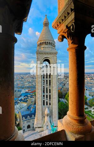 Francia, Parigi, Montmartre collina, vista generale dalla cupola della basilica del Sacro cuore Foto Stock