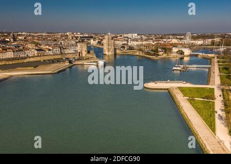 VISTA AEREA, LA ROCHELLE, PORTO VECCHIO, (17) CHARENTE-MARITIME, NOUVELLE AQUITAINE, FRANCIA Foto Stock