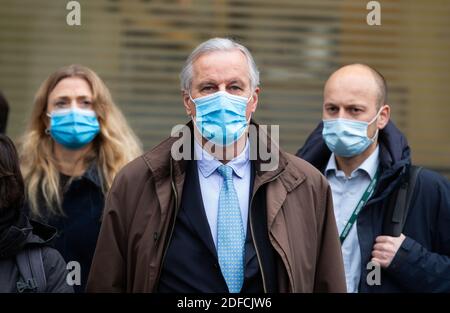 Londra, Regno Unito. 4 Dicembre 2020. Michel Barnier, capo negoziatore dell'UE, a Londra per colloqui con Sir David Frost, capo negoziatore per il Regno Unito. Stanno cercando di raggiungere un accordo prima della scadenza del 31 gennaio. Credit: Mark Thomas/Alamy Live News Foto Stock