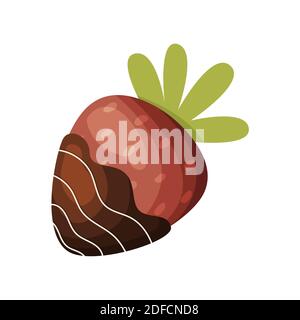 Cartoon fragola in cioccolato. Illustrazione vettoriale Illustrazione Vettoriale