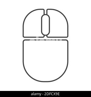 Icona del contorno del mouse del computer Illustrazione Vettoriale