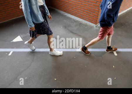 Scuola elementare a montrouge dopo il blocco, francia Foto Stock