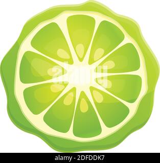 Icona della slice di succo di bergamotto. Cartoon di bergamotto Juice icona vettore fetta per il web design isolato su sfondo bianco Illustrazione Vettoriale