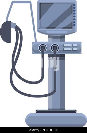 Icona della macchina medica del ventilatore medico. Cartoon del medico ventilatore macchina medica vettore icona per web design isolato su sfondo bianco Illustrazione Vettoriale