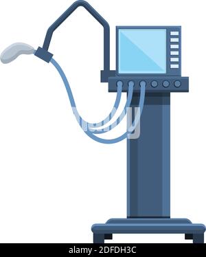 Icona della macchina medica del ventilatore cardio. Cartoon di macchina medica di ventilazione cardio icona vettoriale per web design isolato su sfondo bianco Illustrazione Vettoriale