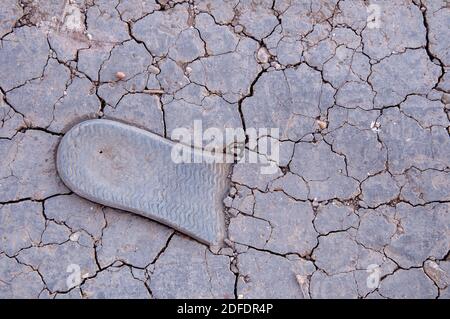 trama di terra spaccata primo piano Foto Stock