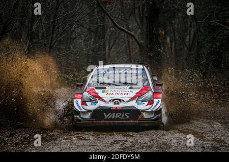 17 OGIER Sebastien (fra), INGRASSIA Julien (fra), Toyota Yaris WRC, Toyota Gazoo Racing WRT, azione in occasione del Rally ACI 2020 Monza, 7° appuntamento del Campionato FIA WRC 2020 dal 3 all'8 dicembre 2020 a Monza, Brianza in Italia - Foto FranÃ§Flamois e / DPPI / LM Foto Stock