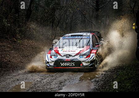 17 OGIER Sebastien (fra), INGRASSIA Julien (fra), Toyota Yaris WRC, Toyota Gazoo Racing WRT, azione in occasione del Rally ACI 2020 Monza, 7° appuntamento del Campionato FIA WRC 2020 dal 3 all'8 dicembre 2020 a Monza, Brianza in Italia - Foto FranÃ§Flamois e / DPPI / LM Foto Stock