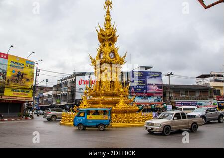 Visita della torre dell'orologio come parte di un viaggio Da Chiang Rai Thailandia Asia Foto Stock