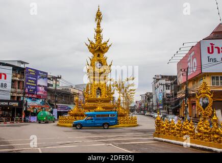 Visita della torre dell'orologio come parte di un viaggio Da Chiang Rai Thailandia Asia Foto Stock