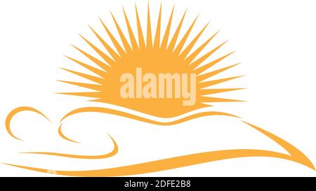 Persona, sole, salone abbronzatura, solarium, logo Illustrazione Vettoriale