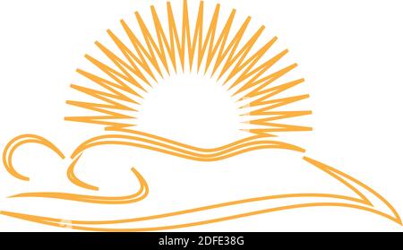 Persona, sole, salone abbronzatura, solarium, logo Illustrazione Vettoriale