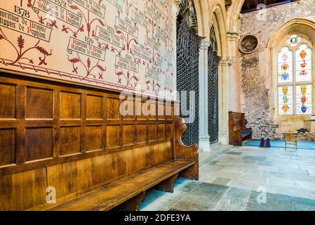 La Grande Sala, costruita da Enrico III. Il Winchester Castle è un edificio medievale a Winchester. Fu fondata nel 1067. Solo la Grande Sala è ancora in piedi; Foto Stock