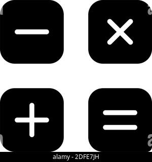 Icona glifo nero dell'app calcolatrice Illustrazione Vettoriale