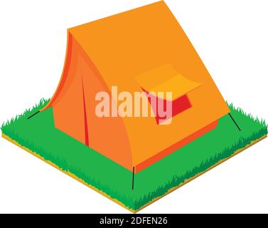 Icona tenda campeggio. Illustrazione isometrica dell'icona vettore tenda campeggio per il web Illustrazione Vettoriale
