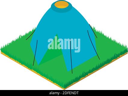 Icona tenda da campeggio. Illustrazione isometrica dell'icona vettore tenda per il web Illustrazione Vettoriale