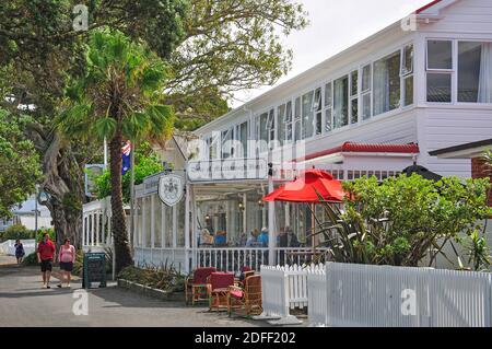 Storica Duca di Marlborough Hotel sul lungomare, Russell, Baia delle Isole, regione di Northland, Isola del nord, Nuova Zelanda Foto Stock