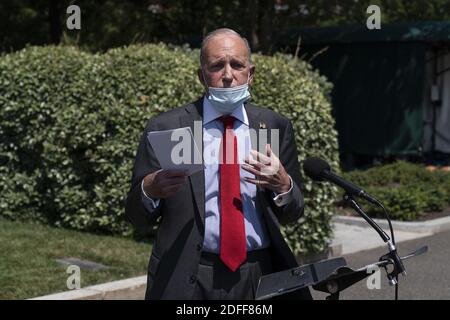 27 luglio 2020 - Washington, DC, Stati Uniti: Direttore del Consiglio economico nazionale Larry Kudlow parla ai media della Casa Bianca. Foto di Chris Kleponis/piscina/ABACAPRESS.COM Foto Stock