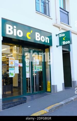 BIO C' Bon è stato messo mercoledì 2 settembre in ricorso giudiziario. Il marchio specializzato in prodotti biologici è stato sotto la supervisione del Tribunale commerciale di Parigi per diverse settimane a Meudon, in Francia, l'8 settembre 2020. Foto di Marie Hubert Psaita / ABACAPRESS.COM Foto Stock