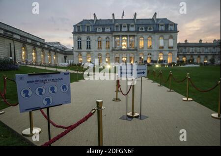 Giardino del Palazzo elysee durante le Giornate europee del Patrimonio ( Journées Europeennes du Patrimoine ) al Palazzo Elysee a Parigi, il 19 settembre 2020. Foto di Eliot Blondt/ABACAPRESS.COM Foto Stock