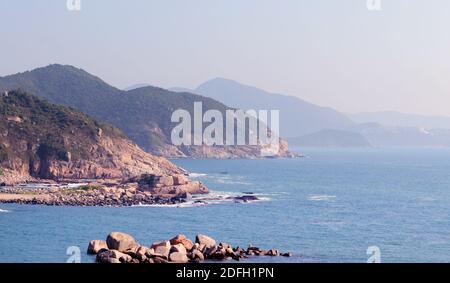 Paesaggi costieri a Shek Pai WAN nell'isola di Lamma a Hong Kong. Foto Stock