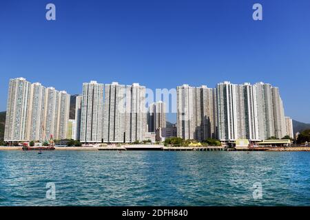 Complesso residenziale South Horizons sull'isola di AP Lei Chau a Hong Kong. Foto Stock