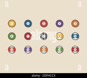 collezione di disegni da biliardo Illustrazione Vettoriale