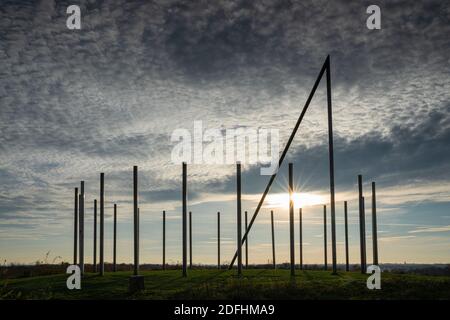 CASTROP-RAUXEL, GERMANIA - 14 NOVEMBRE 2020: Punta di Schwerin, punto di riferimento di Ruhr Metropolis contro cielo il 14 novembre 2020 a Castrop-Rauxel, Germania Foto Stock