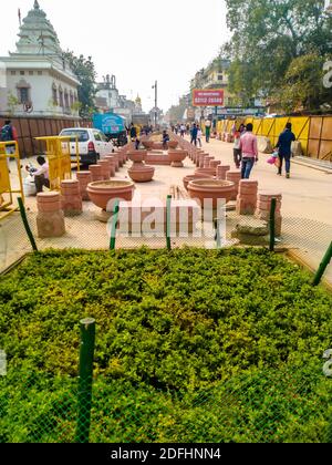 VECCHIA DELHI, INDIA FEBBRAIO 2, 2020. Chandni Chowk con un nuovo look. Rinnovato Chandni Chowk. Chandni Chowk i mercati più antichi e traffici della vecchia Delhi. Foto Stock