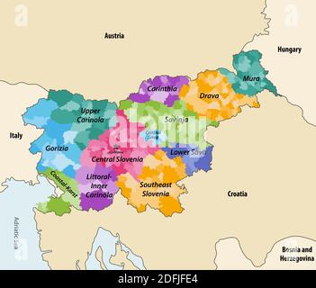 Sud-est Europa mappa Immagine e Vettoriale - Alamy