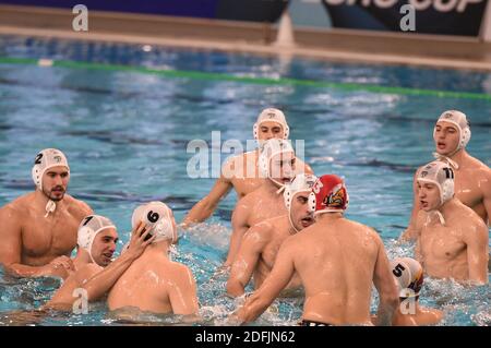 Savona, Italia. 05 dicembre 2020. Team VK Radnicki durante VK Radnicki vs OSC Potsdam, LEN Euro Cup Waterpolo match a savona, Italia, Dicembre 05 2020 Credit: Independent Photo Agency/Alamy Live News Foto Stock