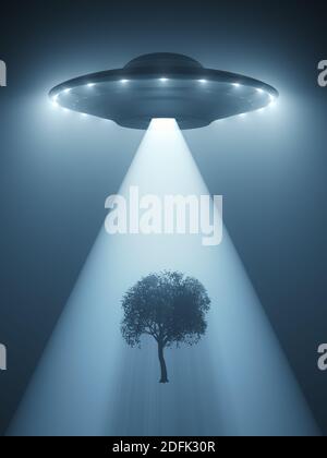 Albero di trasmissione via IR UFO, illustrazione Foto Stock