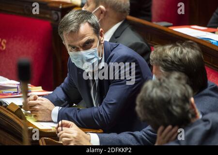 Olivier Veran partecipa a una sessione di interrogazioni rivolte al governo in occasione dell'Assemblea nazionale francese tenutasi a Parigi il 13 ottobre 2020. Foto di ELIOT BLONDT/ABACAPRESS.COM Foto Stock