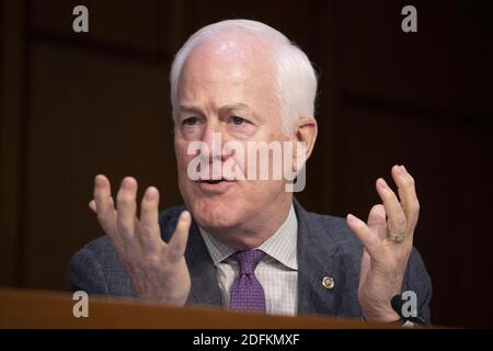 Il senatore repubblicano del Texas John Cornyn parla durante l'audizione di conferma del Comitato giudiziario del Senato per il candidato alla Corte Suprema, il giudice Amy Coney Barrett, nel palazzo degli uffici del Senato di Hart a Washington, DC, USA, 14 ottobre 2020. Foto di Michael Reynolds/piscina/ABACAPRESS.COM Foto Stock